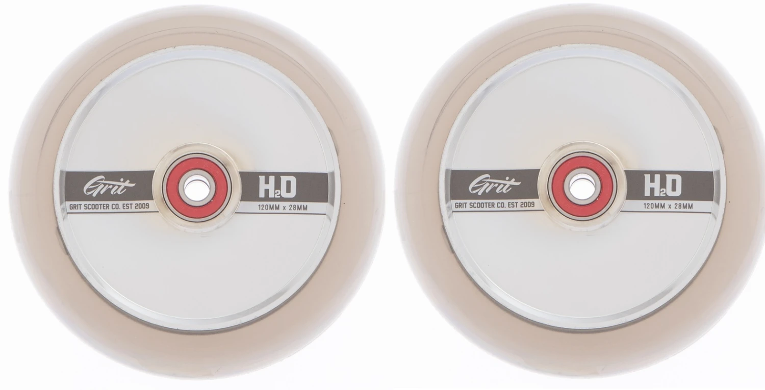 Grit Scooter Wheels H2O Silver 120 X 28 Pair 3 Grit Scooter Wheels H2O Silver 120 X 28 Pair