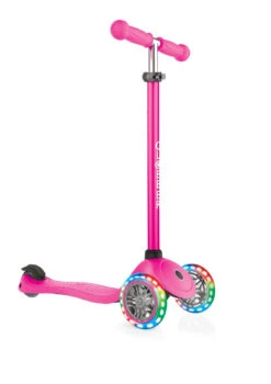 Globber Scooter Primo 3 Wheel Light Up Wheels Neon Pink