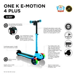 Globber Scooter ONE K E-MOTION 4 PLUS Electric Sky Blue -Skateboard Series Store 755 101 2 5