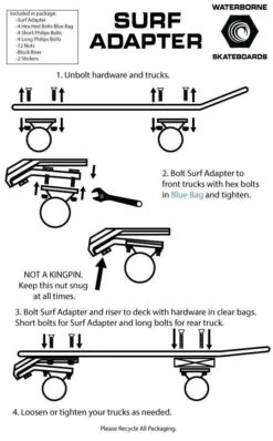 Waterborne Trucks Surfskate Adapter Black 9 Waterborne Trucks Surfskate Adapter Black -Skateboard Series Store WBE102.BLACK 2