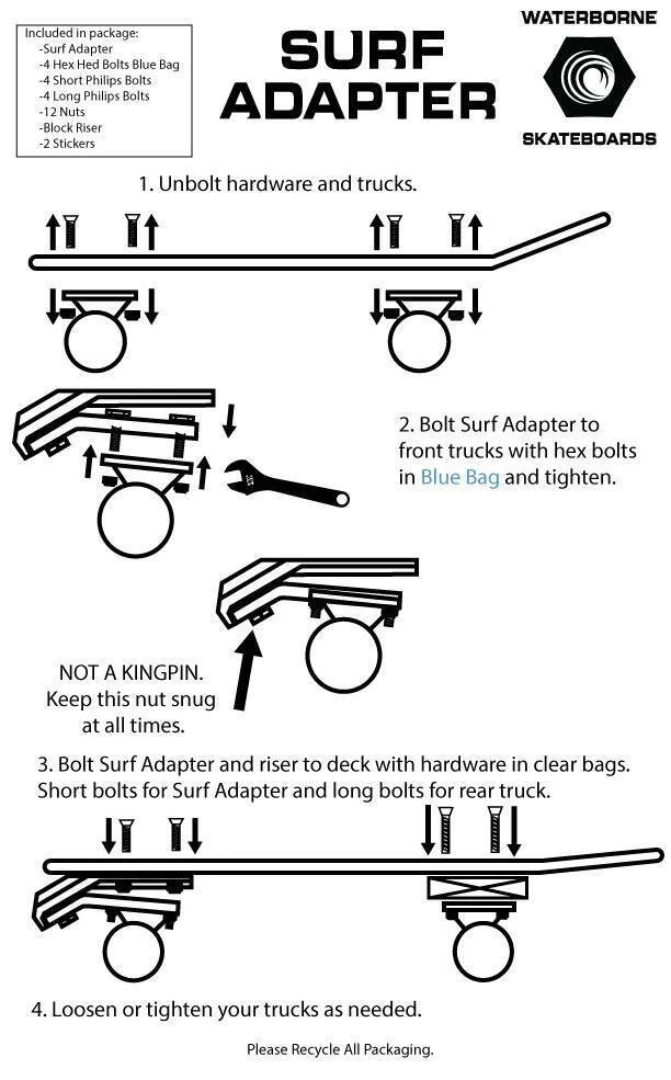 Waterborne Trucks Surfskate Adapter Black 6 Waterborne Trucks Surfskate Adapter Black - Image 4