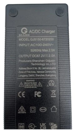 Bolzzen Charger 3 Pin Female 67.2V 2.0A -Skateboard Series Store bolz.5475 1