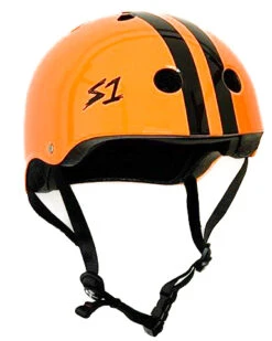 S-One S1 Helmet Lifer Bright Orange/Black Stripes