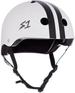 S-One S1 Helmet Lifer CJ Collins White Gloss/Black Stripes
