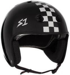 S-One S1 Helmet Retro Fullcut Lifer Black Matte/White Checkers
