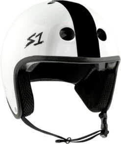 S-One Helmet Retro Fullcut Lifer White Matte/Black Stripes AJ Nelson