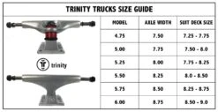 Trinity Trucks Matte Black 5.5 (8.2 Inch Width) -Skateboard Series Store tritru.5.5.02 2
